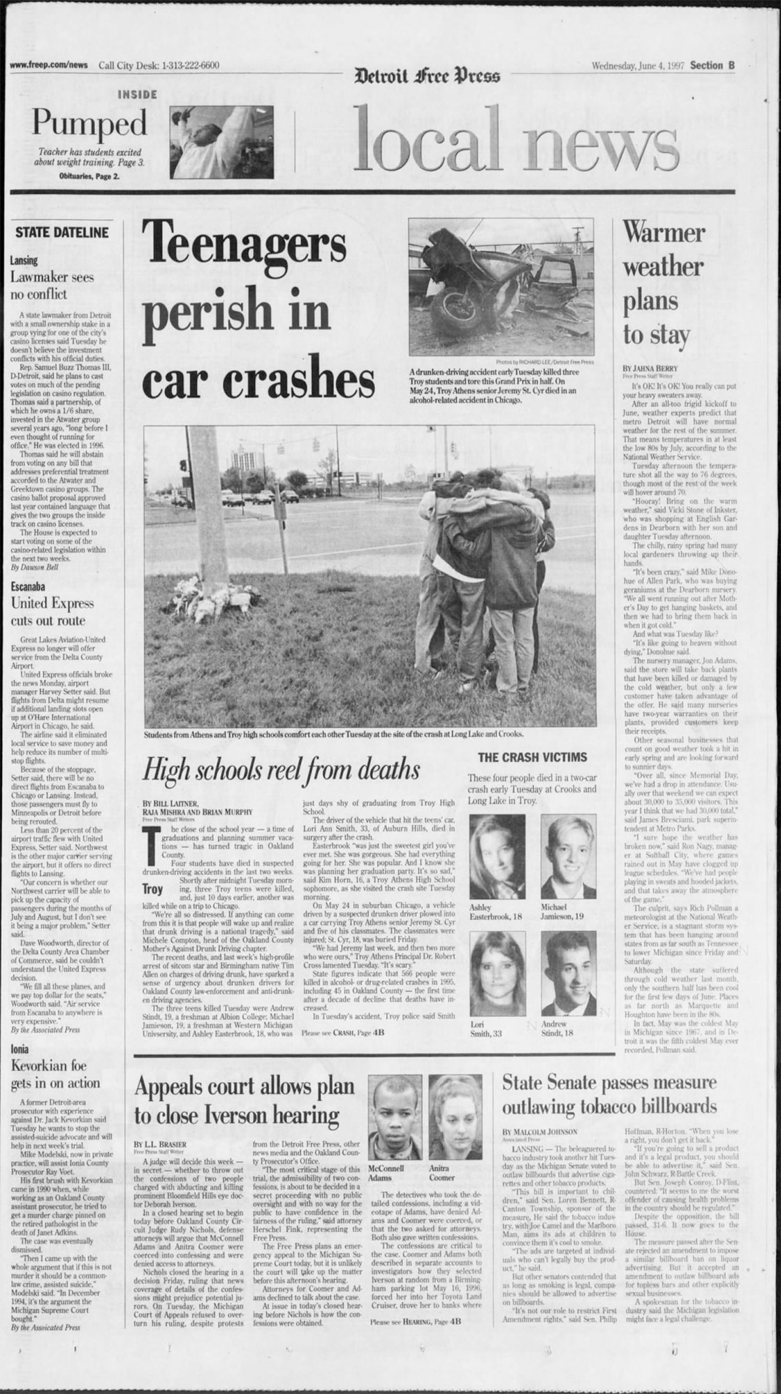 Teenagers perish in car crashes - The Detroit Free Press